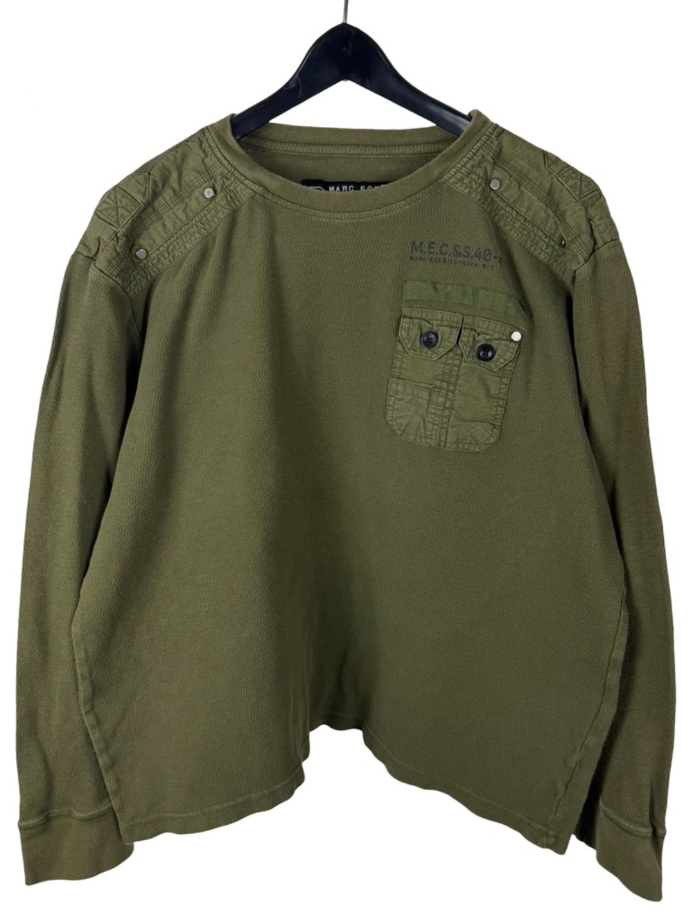 Vintage Y2K Marc Ecko Cut & Sewn Thermal Boxy Streetwear Shirt Size L